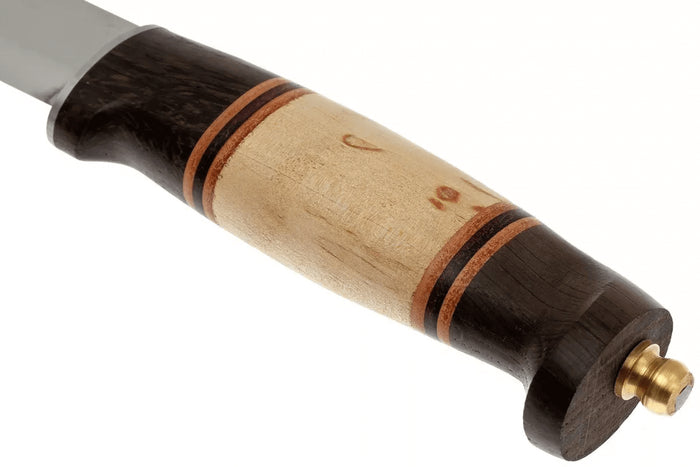 Couteau Helle Harding H099 lame 10cm manche en bouleau et en chêne avec cuir + étui en cuir