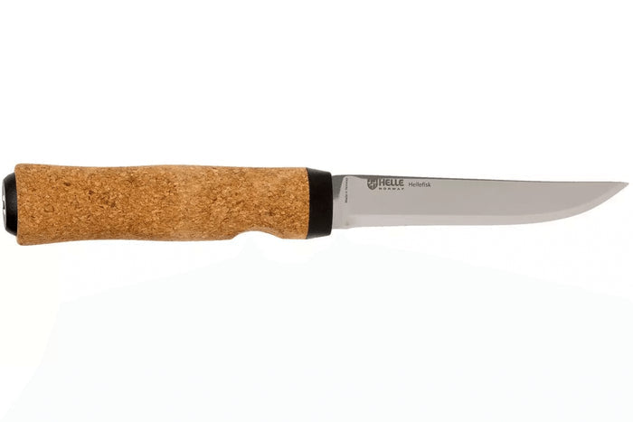 Couteau Helle Hellefisk H120 lame en inox 12,3cm manche en liège + étui en cuir