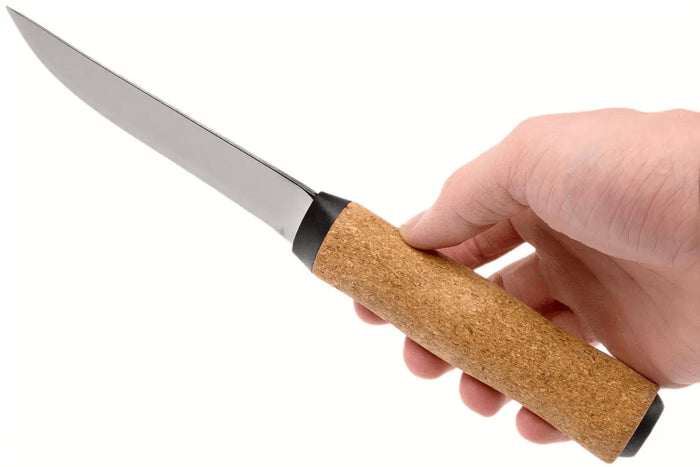 Couteau Helle Hellefisk H120 lame en inox 12,3cm manche en liège + étui en cuir