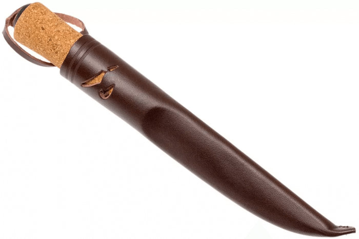 Couteau Helle Hellefisk H120 lame en inox 12,3cm manche en liège + étui en cuir