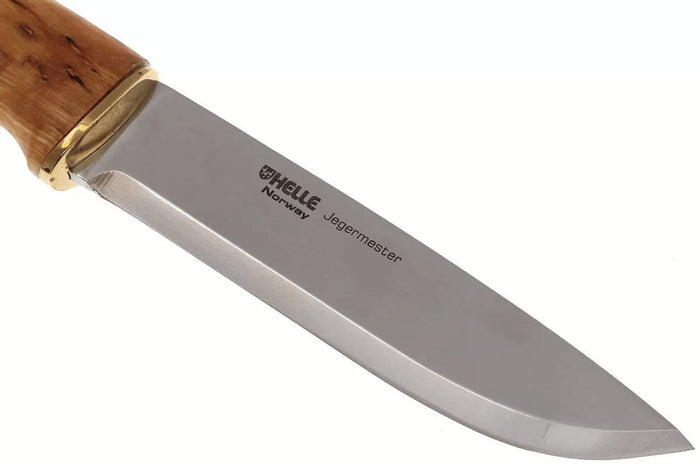 Couteau Helle Jegermester H042 lame en inox 13,5cm manche en bouleau + étui en cuir