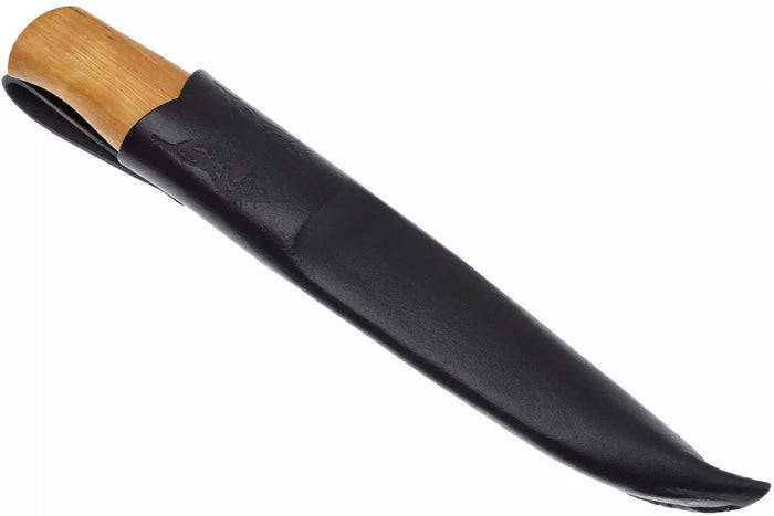 Couteau Helle Jegermester H042 lame en inox 13,5cm manche en bouleau + étui en cuir