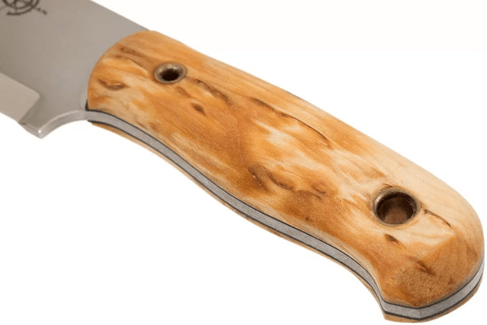Couteau Helle Mândra H620 lame en acier inox 6,9cm manche en bouleau + étui en cuir