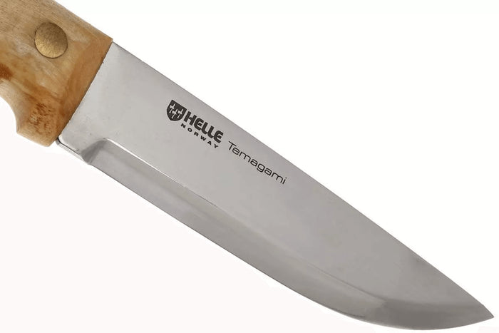 Couteau Helle Temagami H300 lame en acier inox 11cm manche en bouleau + étui en cuir