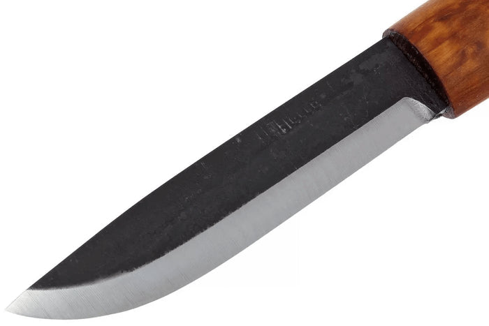 Couteau Helle Viking H096 lame en acier carbone 11cm manche en bois de bouleau + étui en cuir