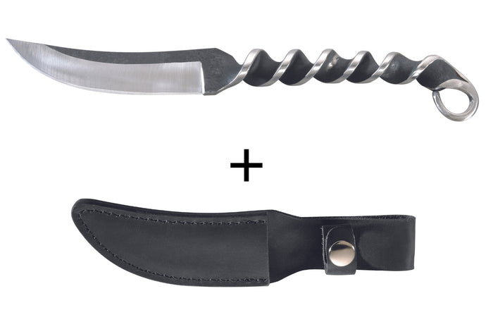 Couteau Herbertz 102011 lame 10,3cm manche torsadé en inox avec étui