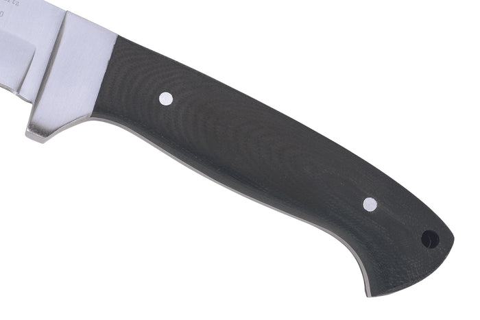 Couteau Herbertz 102110 lame en inox 9,8cm manche en micarta noir avec étui en cuir