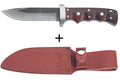 Couteau Herbertz 102913 lame damassée 12,1cm manche en bois riveté avec étui
