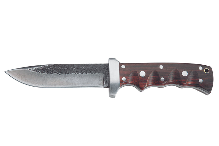 Couteau Herbertz 102913 lame damassée 12,1cm manche en bois riveté avec étui