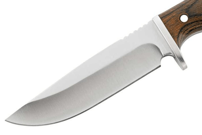 Couteau Herbertz 105811 lame en inox 10,8cm manche en bois de pakka avec étui en cuir