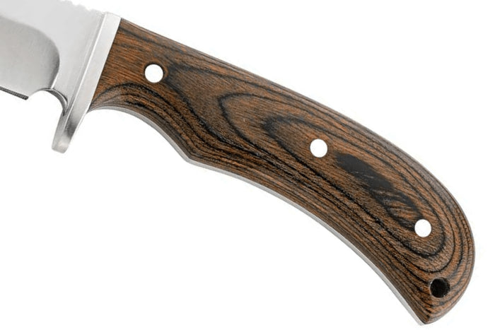 Couteau Herbertz 105811 lame en inox 10,8cm manche en bois de pakka avec étui en cuir