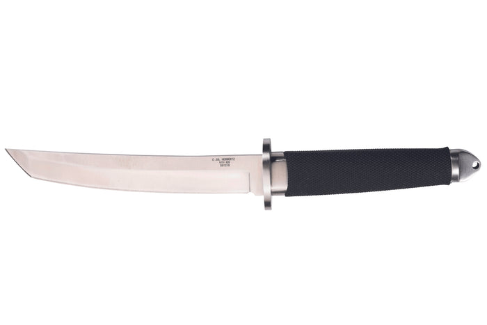 Couteau Herbertz 581318 lame tanto 18cm manche caoutchouc noir + étui en cuir