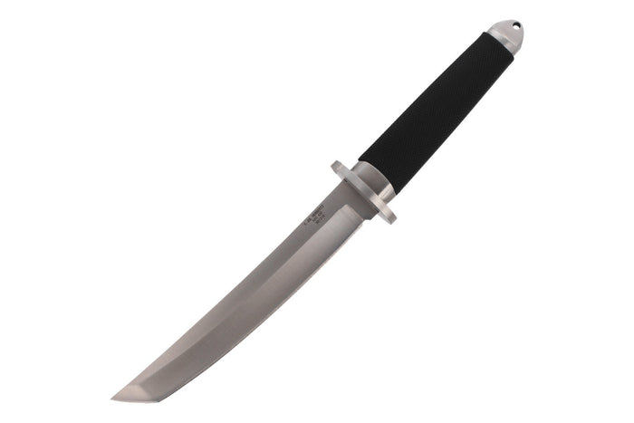 Couteau Herbertz 581318 lame tanto 18cm manche caoutchouc noir + étui en cuir