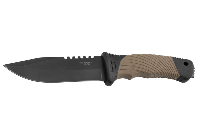 Couteau Herbertz 585412 lame 11,7cm manche caoutchouc/polymère avec brise vitre + étui