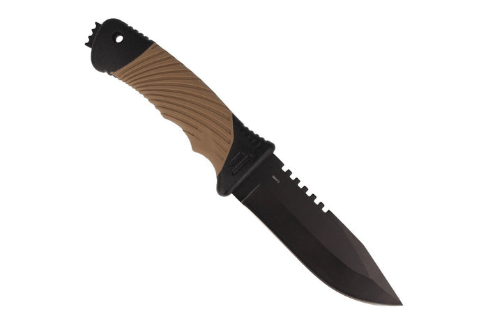 Couteau Herbertz 585412 lame 11,7cm manche caoutchouc/polymère avec brise vitre + étui