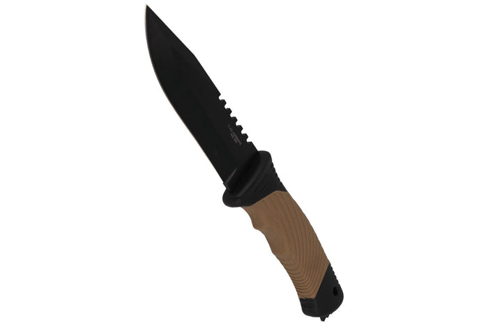 Couteau Herbertz 585412 lame 11,7cm manche caoutchouc/polymère avec brise vitre + étui