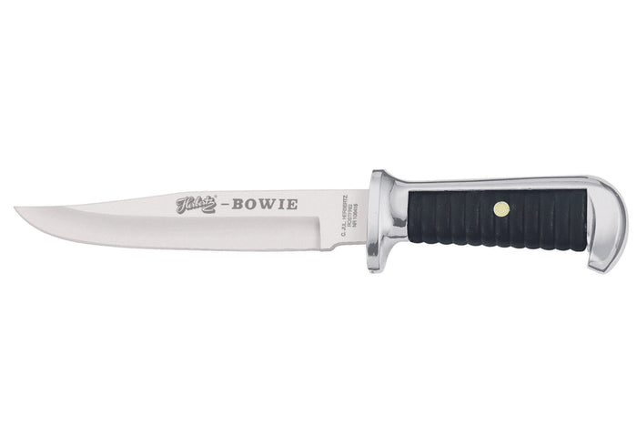 Couteau Herbertz Bowie 106415 lame 15,5cm manche zinc et cuir + étui en cuir