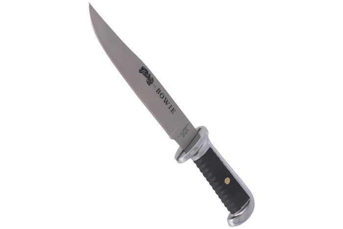 Couteau Herbertz Bowie 106415 lame 15,5cm manche zinc et cuir + étui en cuir