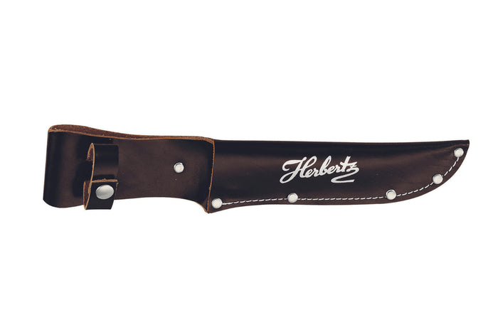 Couteau Herbertz Bowie 106415 lame 15,5cm manche zinc et cuir + étui en cuir