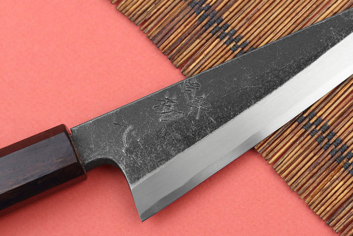 Couteau honesuki 15cm japonais artisanal Hatsukokoro Shirasagi manche en ébène