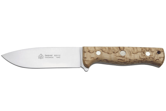Couteau Puma IP Beaver 270112 lame 11,5cm manche bouleau + étui en cuir