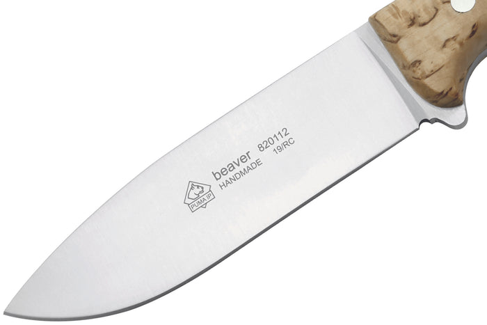 Couteau Puma IP Beaver 270112 lame 11,5cm manche bouleau + étui en cuir