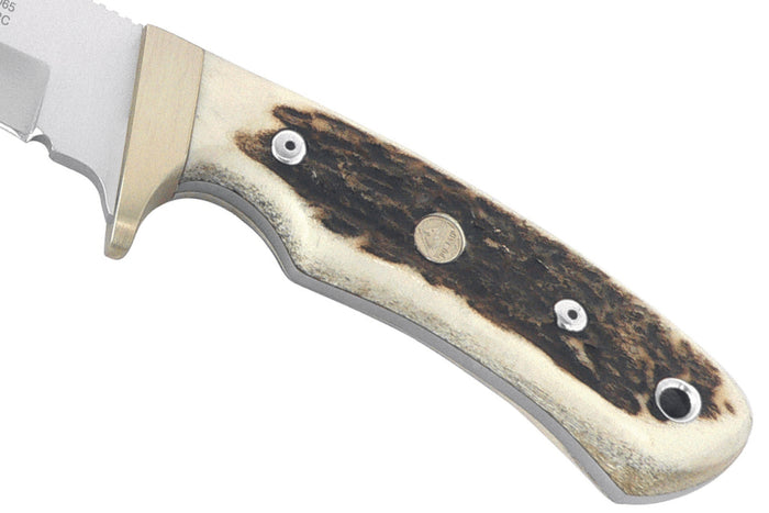 Couteau Puma IP Mountain 320114 lame 14,5cm manche bois de cerf + étui en cuir