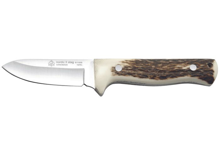 Couteau Puma IP Nordic II Stag 311009 lame 8,5cm manche bois de cerf + étui en cuir