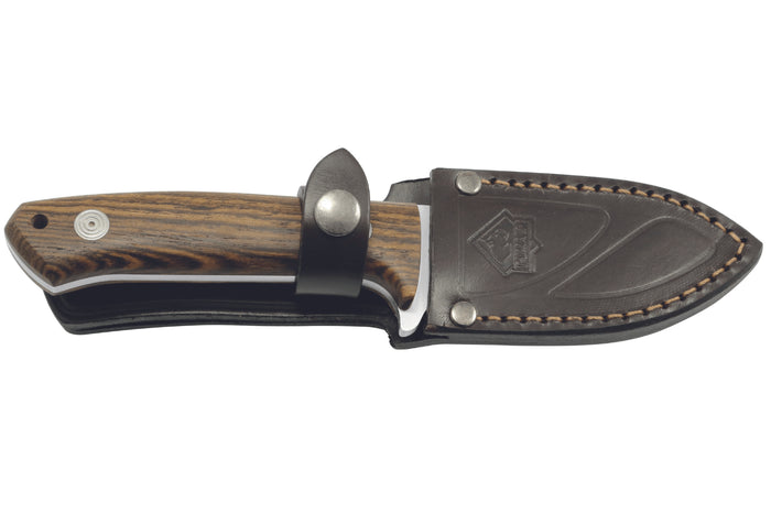 Couteau Puma IP Pollux II Oak 307609 lame 9cm manche bois de bocote + étui en cuir