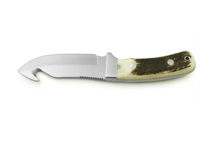 Couteau Puma IP Schwarzwild 338212 lame guthook 12cm manche bois de cerf + étui en cuir