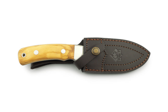 Couteau Puma IP Schwarzwild Olive 328212 lame guthook 12cm manche olivier + étui en cuir