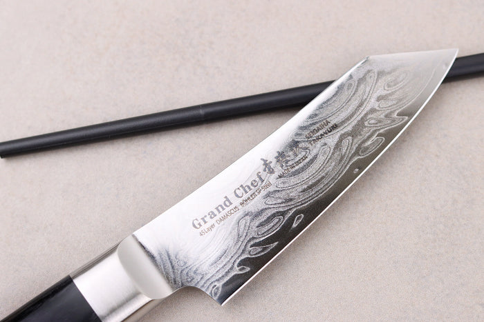 Couteau kengata office 8cm japonais Sakai Takayuki Grand Chef Seigaiha Damas 45 couches