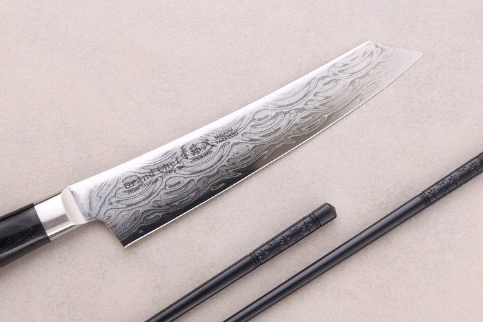 Couteau kengata universel 15cm japonais Sakai Takayuki Grand Chef Seigaiha Damas 45 couches