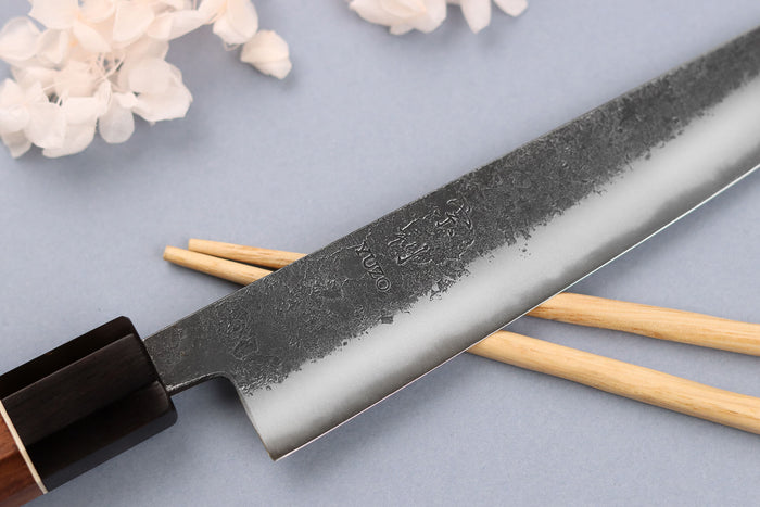 Couteau kiritsuke 15cm japonais artisanal Yuzo Black Nashiji