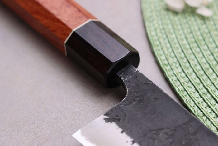 Couteau kiritsuke 18cm japonais artisanal Masashi Yamamoto BS1 Black Nashiji
