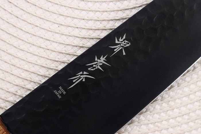 Couteau kiritsuke 19cm japonais Sakai Takayuki Kurokage VG10 manche en chêne brûlé