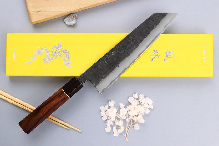 Couteau kiritsuke 21cm japonais artisanal Yuzo Black Nashiji