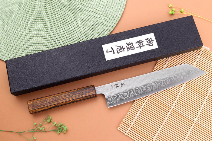 Couteau kiritsuke 21cm japonais artisanal Yuzo Enju Damas 440C