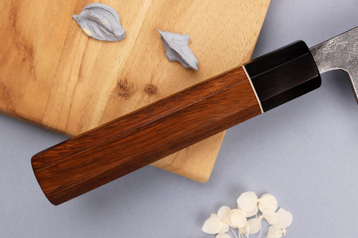 Couteau kiritsuke 24cm japonais artisanal Yuzo Black Nashiji