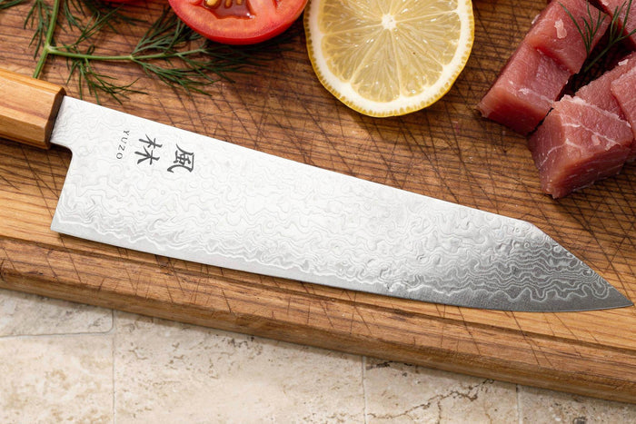 Couteau kiritsuke gyuto 21cm japonais Yuzo Ryuho Damas SG2
