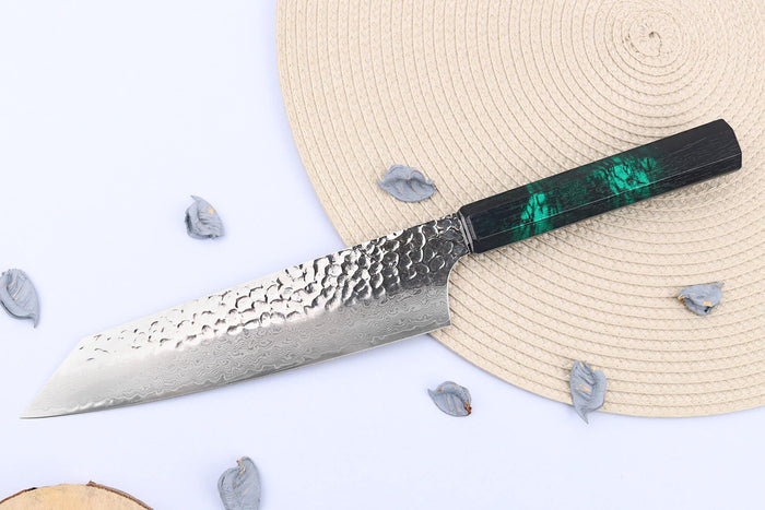 Couteau kiritsuke japonais 19cm Sakai Takayuki Nanairo Green Damas VG10