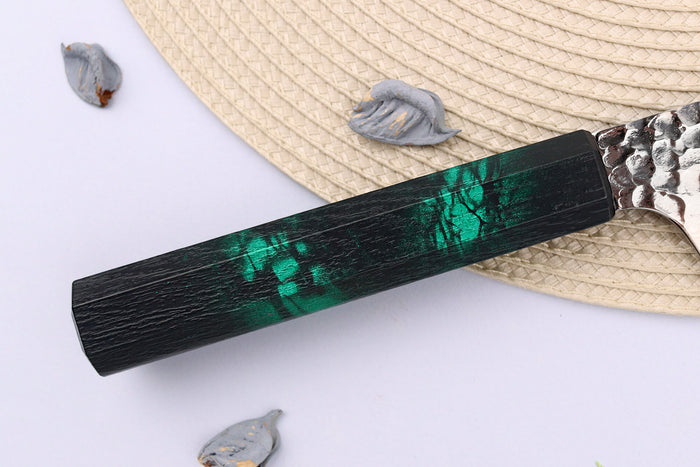 Couteau kiritsuke japonais 19cm Sakai Takayuki Nanairo Green Damas VG10