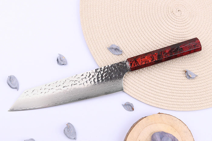 Couteau kiritsuke japonais 19cm Sakai Takayuki Nanairo Wine Damas VG10