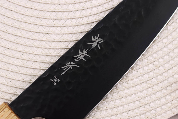 Couteau kiritsuke santoku 16cm japonais Sakai Takayuki Kurokage VG10 manche en chêne brûlé