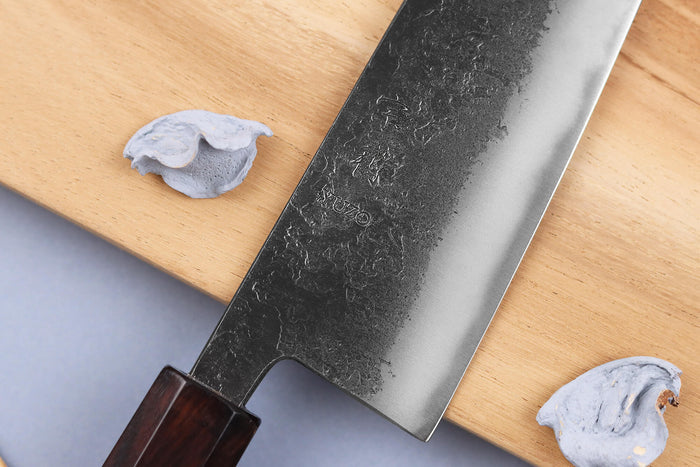 Couteau ko-bunka 13,5cm japonais artisanal Yuzo Black Nashiji
