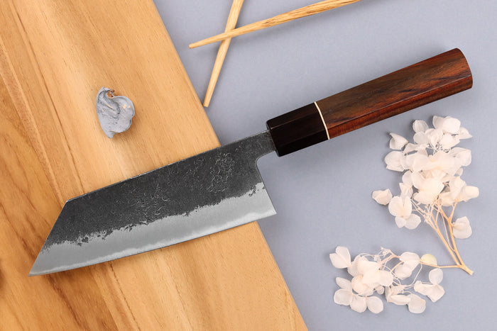 Couteau ko-bunka 13,5cm japonais artisanal Yuzo Black Nashiji