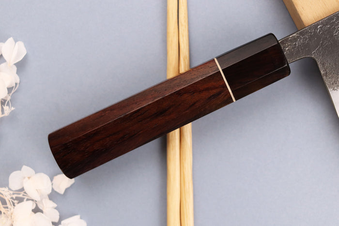 Couteau ko-bunka 13,5cm japonais artisanal Yuzo Black Nashiji