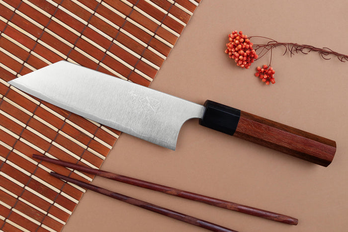 Couteau ko-bunka japonais artisanal Shibata Koutetsu R2 14cm