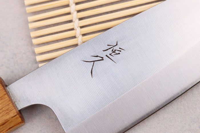 Couteau ko-deba 12cm artisanal japonais Tsunehisa AUS8 manche en chêne