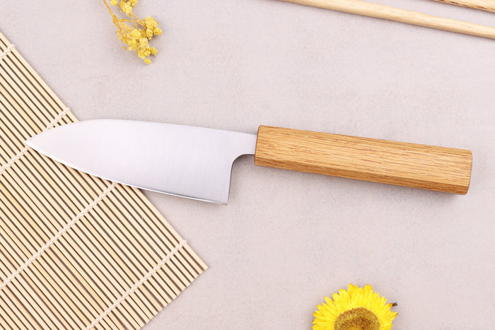 Couteau ko-deba 12cm artisanal japonais Tsunehisa AUS8 manche en chêne